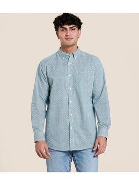 Ariat Mens XXL Geometric Print Long Sleeve Button-Up Cowboy Western Work Shirt
